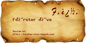 Fürster Éva névjegykártya